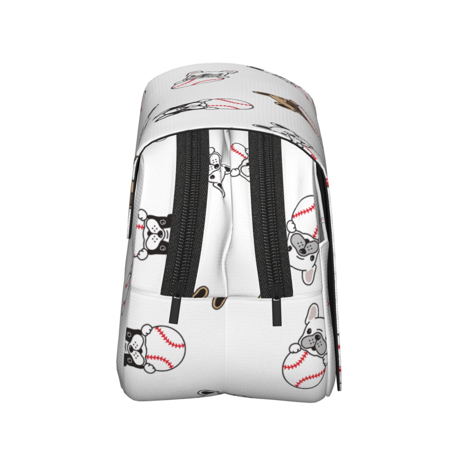 Rateoe Bbaseball Dog Pattern Double Clamshell Pen Case, Storage Organizer with Two Zipper Compartments– Holds Up to 50 Pencils & Pens