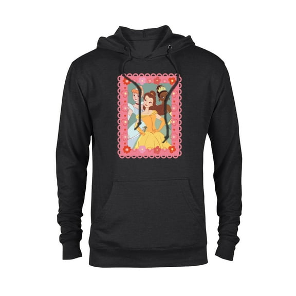 Disney Princess Cinderella Tiana Belle Valentine Day Friends - Pullover Hoodie for Adults - Customized-Black