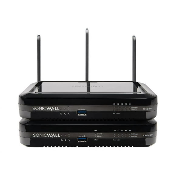 SonicWall SOHO 250 Wireless-N - Advanced Edition - security appliance - GigE - Wi-Fi - 2.4 GHz, 5 GHz - SonicWALL Secure Upgrade Plus Program (2 years option)