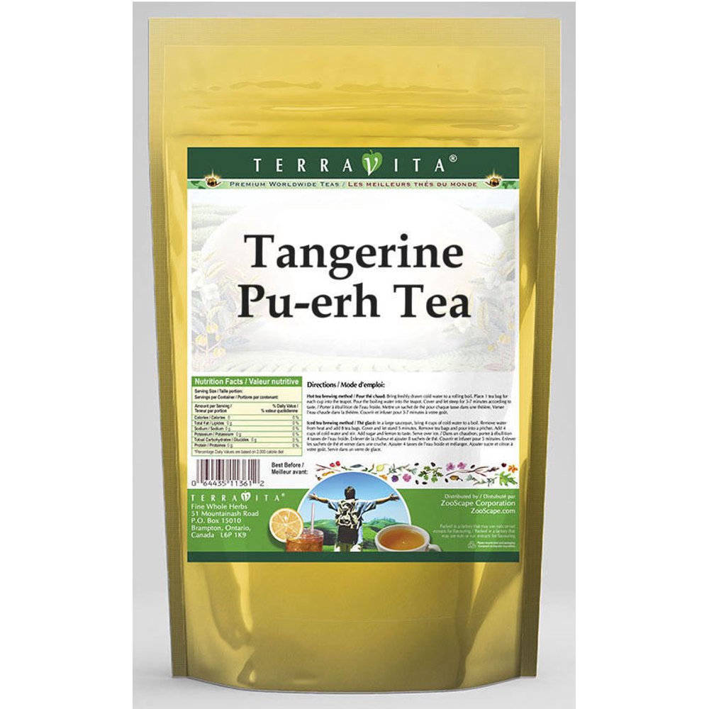 TerraVita Tangerine Puerh Tea, (Tangerine, Puerh Tea Bags, 50 Tea