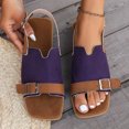 thumbnail image 5 of Womens Dress Sandals, Xunlbb Summer New Plus-size One-line Buckle Matching Color To Wear Beach Sandals(Purple,Size:37), 5 of 9