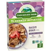 Cascadian Farm Raisin Bran Organic Cereal, Made with Whole Grain, 12 oz
