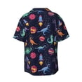 thumbnail image 2 of Wukai Space Dinosaur Men's Casual Short-Sleeve Button Down Shirt - Lightweight Summer Dress Shirt for Daily Wear-X-Large, 2 of 7