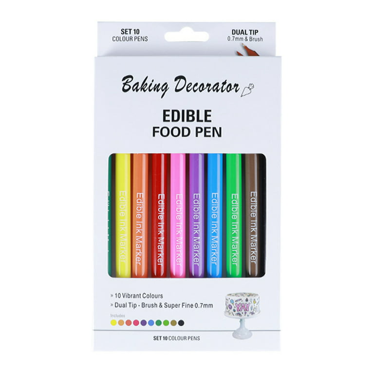 Edible Markers for Cookie Food Coloring Pens Fine and Thick Tip