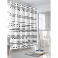 thumbnail image 3 of Shower Curtains Bohemian Bath Curtain Geometric Stripes Waterproof Bathroom Shower Curtain Set with Hooks Decoration 72 x 72 Inches, 3 of 7