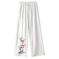 thumbnail image 4 of Delayuji Women's Linen Pants Embroidered Wide Leg Pant Trousers Breathable Loose Cotton Linen Pants, 4 of 6