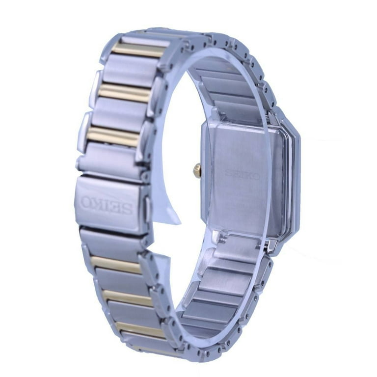 SEIKO ESSENTIALS セイコー LADIES SOLAR HARDFLEX 18 CRYSTAL Seiko Essentials Crystal Ladies Watch SUP452P1, Two-Tone