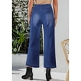 thumbnail image 3 of Necooer Women's Denim Jeans High Waist Casual Washed Stretchy Boyfriend Trendy Straight Pants Stretchy Wide Leg Cropped Jeans, 3 of 8