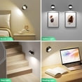 thumbnail image 2 of LED Wall Mounted Lights 3 Pcs with Remote, Wall Sconces Lamp 3000mAh Rechargeable Battery Operated, 3 Color Temperatures & Dimmable Magnetic 360 °   Rotation Cordless Light for Bedroom Bedside, 2 of 4