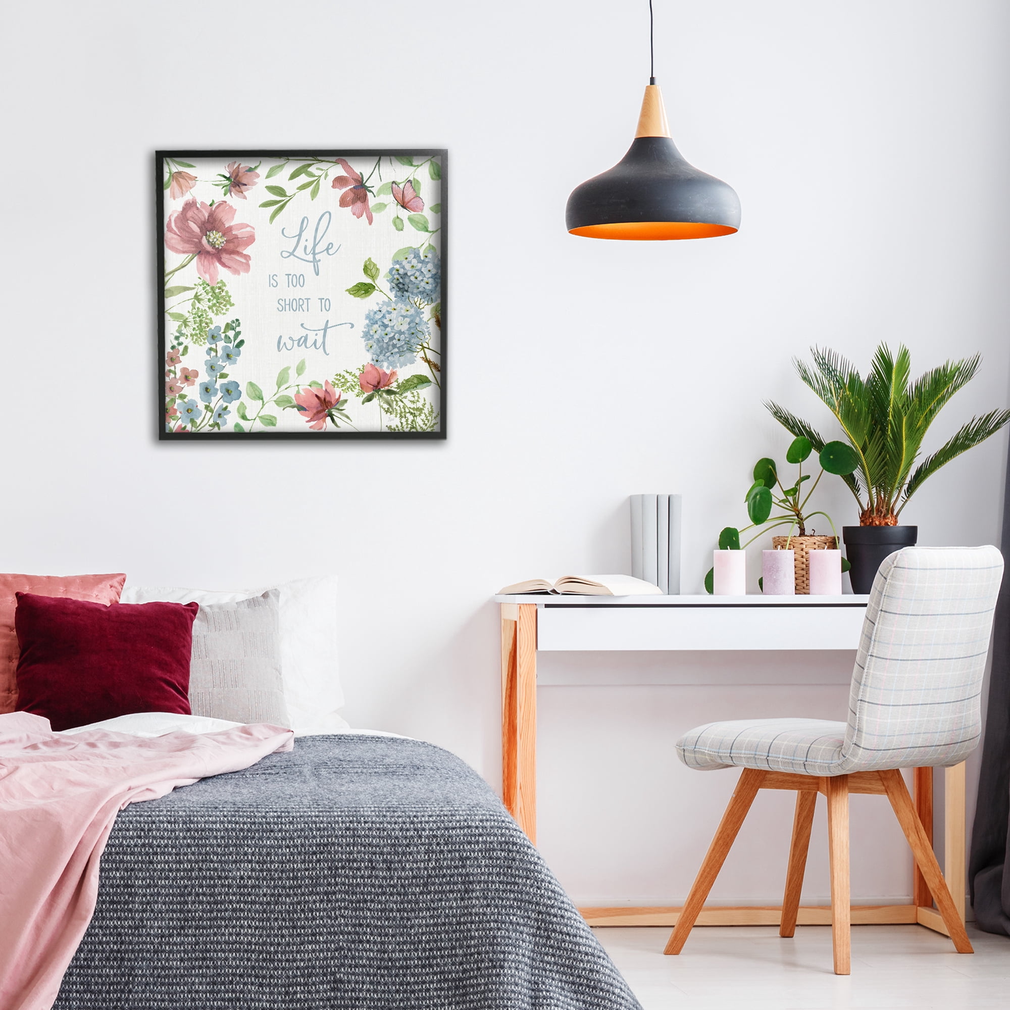 Stupell Industries Too Short To Wait Black Framed Giclee Art, design by Nan