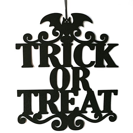 Indoor and Outdoor Halloween Party The Witch Is In Hanging Door Decoration and Wall Sign Trick or Treat