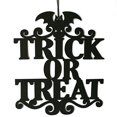 Treat Outdoor Art Indoor and Outdoor Halloween Party The Witch Is In Hanging Door Decoration and Wall Sign Trick or Treat ()