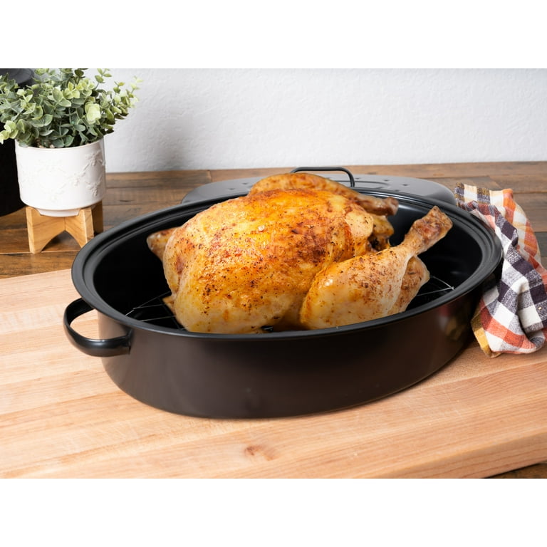 CHEFMADE 11 inch Shallow Dish Roasting Pan with Rack CHEFMADE
