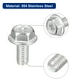 thumbnail image 4 of Uxcell M6x12mm Phillips Hex Head Flange Bolts, 20 Pack 304 Stainless Steel Screws, 4 of 5
