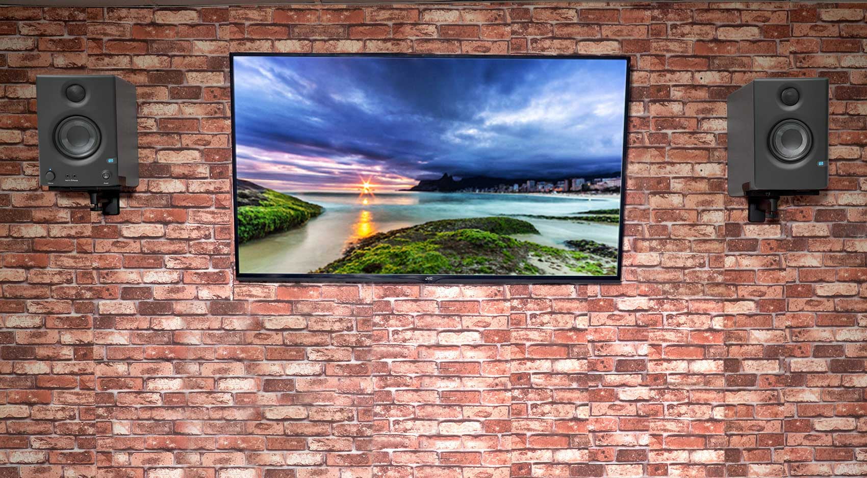 Pair Presonus Eris E3.5 3.5" Powered Studio Monitor Speakers+Wall Mount