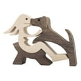 thumbnail image 1 of Estatua humana de perro de madera tallada a mano Estatua familiar de perro de madera Adornos tallados en madera estilo B, 1 of 9