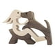 thumbnail image 1 of Estatua humana de perro de madera tallada a mano Estatua familiar de perro de madera Adornos tallados en madera estilo B, 1 of 9