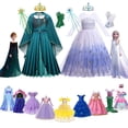 thumbnail image 2 of Frozen Elsa Anna Princesa Vestido Niñas Jasmine Rapunzel Aurora Ropa Fiesta Niños Cosplay Cenicienta Blancanieves Ariel Costume4T (Etiqueta 120) Gao Jinjia LED, 2 of 2