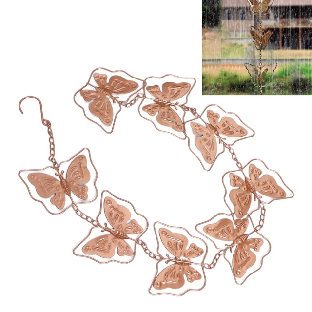 Cadena de lluvia de bajante forma de colector de lluvia colgante instalación simple drenaje de agua metal resistente para jardín ANGGREK Otros