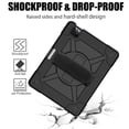 thumbnail image 3 of Dteck for Apple iPad Air 4th Generation 10.9-inch (2020 Released),Shockproof Three-Layer Multi-functional Case Heavy Duty Protector Rubber Hard Back Kickstand Hand/Shoulder Strap Cover,Black, 3 of 7