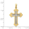 thumbnail image 4 of Finest Gold 14K Two-tone Diamond-cut Polished 3D Cross Pendant, 4 of 7