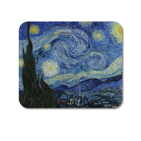 DistinctInk Mouse Pad - 1/4" Foam Rubber - Van Gogh Starry Night