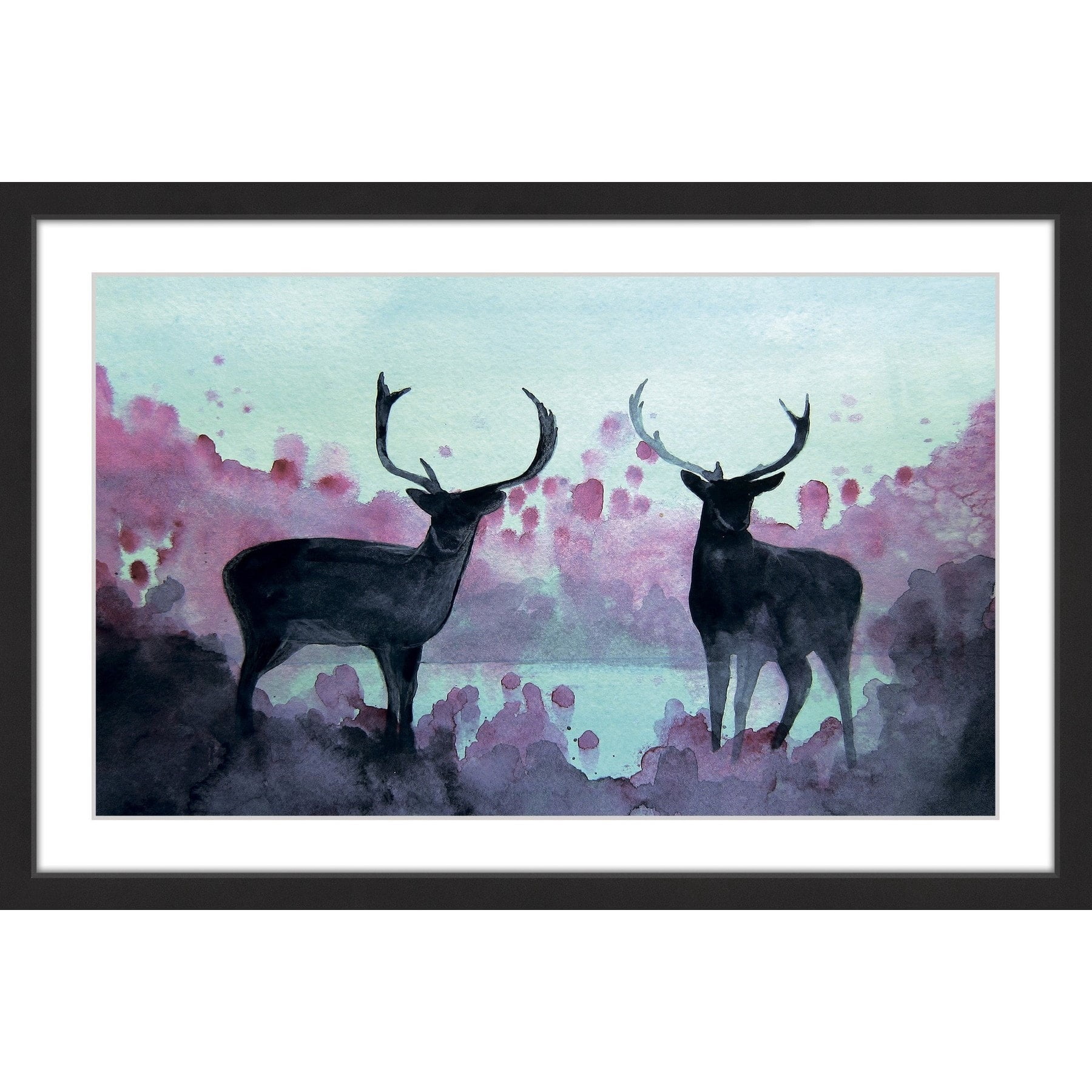 Marmont Hill "Watercolor Moose" by Christine Lindstrom Framed Painting Print