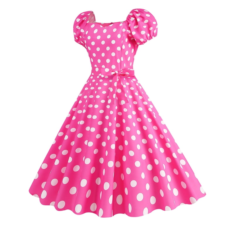 FAIWAD Women's Retro Vintage Dress Short Sleeve Square Neck Mini Dress  Ladies Polka A-Line Party Dresses - Walmart.com