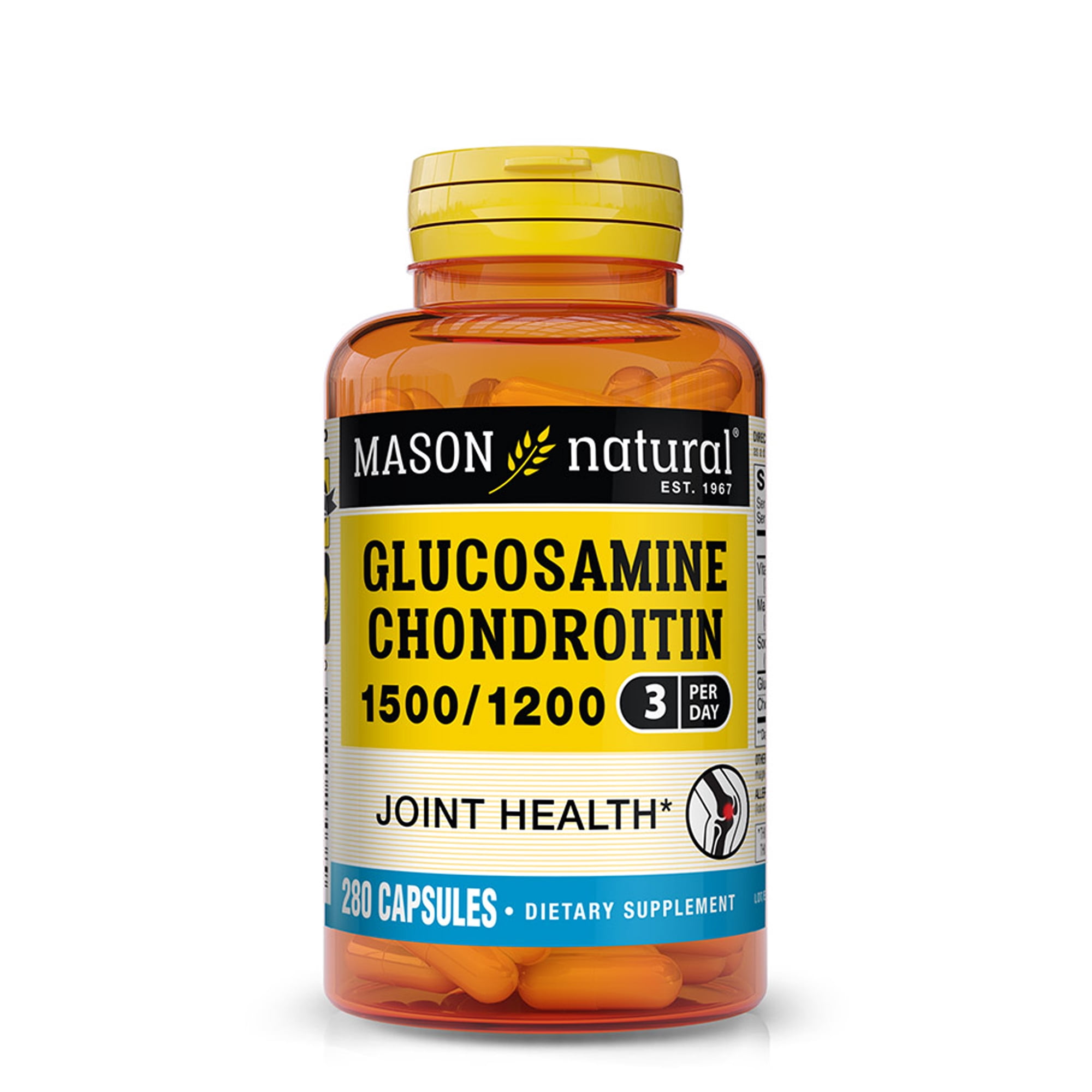 Mason Natural Glucosamine Chondroitin 1500/1200 with Vitamin C, 280 Capsules