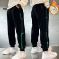 thumbnail image 6 of WOLLED Kids Baby Boys Fleece Jogger Pants Youth Solid Colour Casual Long Trousers Toddler Fall Winter Warm Pants for 4-14 Years, 6 of 9