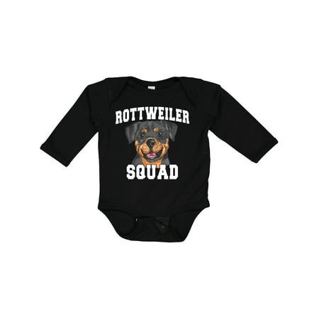 

Inktastic Dog Rottweiler Squad Gift Baby Boy or Baby Girl Long Sleeve Bodysuit