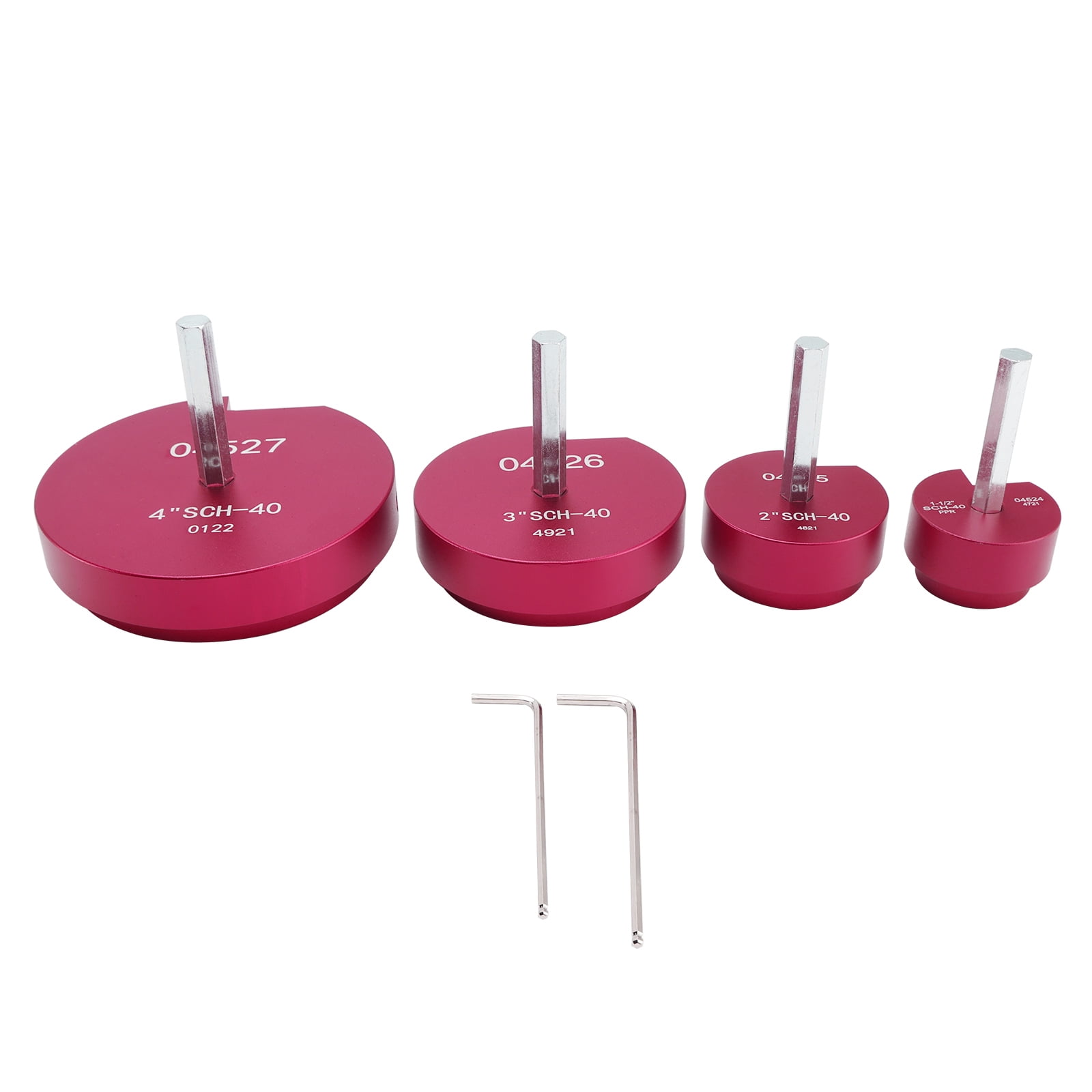 4 Piece Plastic Pipe Fitting Reamer Kit for 1/2" Drill, Includes 1.5", 2", 3", 4" Reamers, Carbide Cutting Inserts, For PVC, CPVC, ABS Pipe Fittings