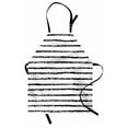thumbnail image 1 of Stripes Apron, Hand Painted Look Grungy Brushstroke Lines in Monochromatic Design Pattern, Unisex Kitchen Bib with Adjustable Neck for Cooking Gardening, Adult Size, Charcoal Grey White, by Ambesonne, 1 of 4