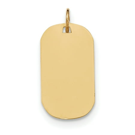 Engravable Dog Tag Pendant - 14k Yellow Gold .011 Gauge Engraveable Dog Tag Disc Pendant Charm Necklace Engravable