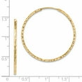 thumbnail image 2 of Boucles d'Oreilles Créoles Sans Fin en Or Jaune 14k Tube Carré Rondes, 2 of 6