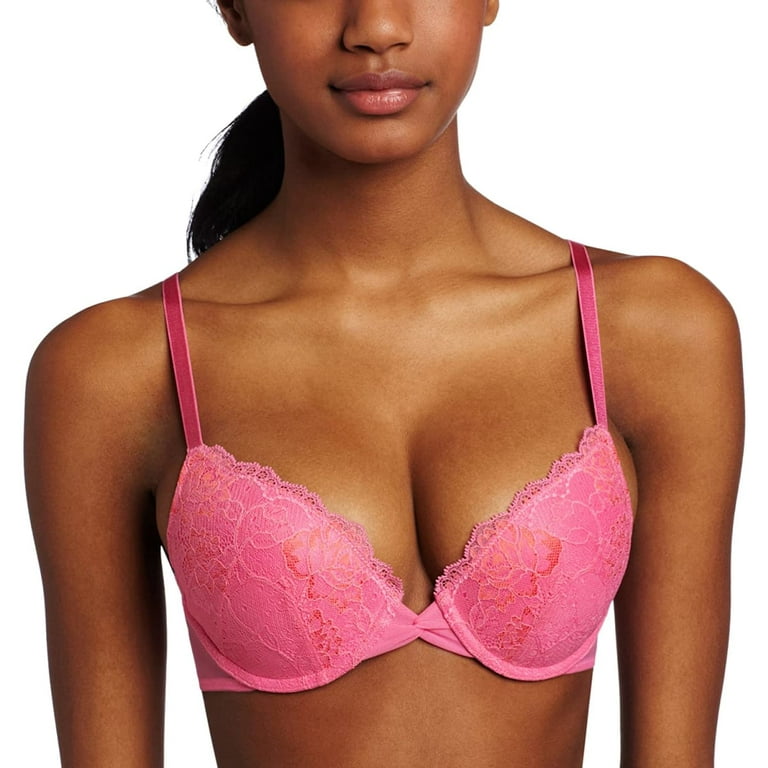 OnGossamer Boudoir Blooms Pink Lace Bump It Up Underwire Push-up Bra - 36A