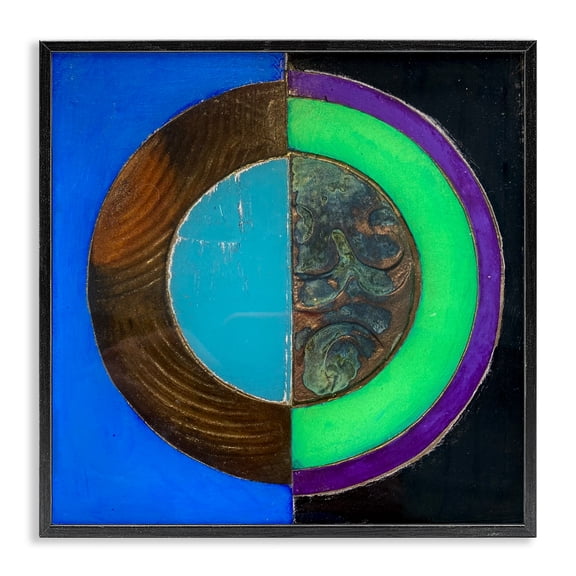 Stupell Industries Modern Nocturnal Circle Symmetry Black Framed Giclee Art, 12 x 12, by Matthew Finger