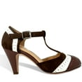 thumbnail image 2 of Chase & Chloe Women's Vintage-Inspired T-Strap Heels with Two-Tone Wingtip Detailing, 2 of 4