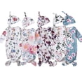 thumbnail image 2 of WIBACKER Baby Girls Boys Nightgowns Milk Silk Sleeper Bag Newborn Coming Home Outfits Floral Knotted Gown with Hat, 2 of 10