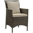 thumbnail image 2 of Modway Conduit 17" Rattan Patio Dining Armchair in Brown/Beige (Set of 2), 2 of 3