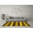 thumbnail image 3 of Ahgly Company Indoor Square Oriental Yellow Modern Area Rugs, 5' Square, 3 of 4