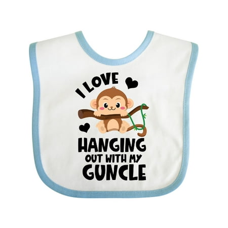 

Inktastic Monkey I Love Hanging out with My Guncle Gift Baby Boy or Baby Girl Bib