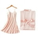 thumbnail image 1 of Camisón de mujer con pijama colgante inferior, pijama de dama de honor, fiesta de boda, conjunto de dos piezas (rosa claro M), 1 of 5