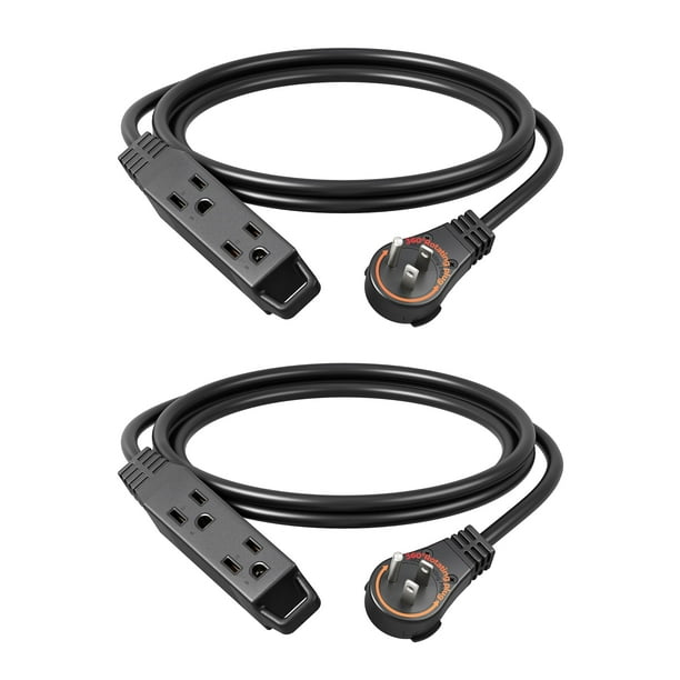 Cable de extensión DEWENWILS, enchufe plano giratorio 360° de 6 pies, paquete de 2