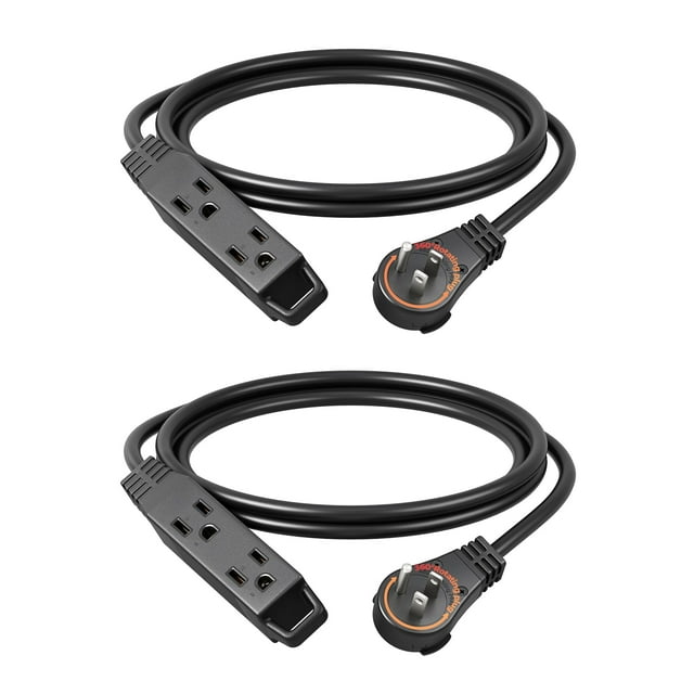 Cable de extensión DEWENWILS, enchufe plano giratorio 360° de 6 pies, paquete de 2