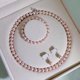 thumbnail image 1 of Elegante collar, pulsera y pendientes de perlas de agua dulce de forma redonda de 7-8 mm para mujeres y niñas, 1 of 4