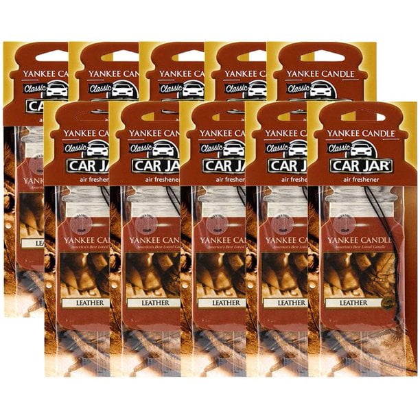 Yankee Candle Car Jar Leather Air Freshener (10 Pack)