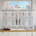 thumbnail image 3 of Floral Vine Sheer Curtains for Living Room Bedroom, Vintage French Country Beige Silver Gray Symmetrical Light Filtering Sheer Curtain Rod Pocket Voile Window Treaments Drapes, 52 x 45 Inches, 3 of 9