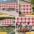 thumbnail image 6 of Red Checkered Garage Door Cover Banner 7 x 16 FT, Red White Plaid Farmhouse Garage Door Curtains Backdrop with Grommets for Indoor Outdoor Wall Party Porch Yard Decorations Background, 6 of 9