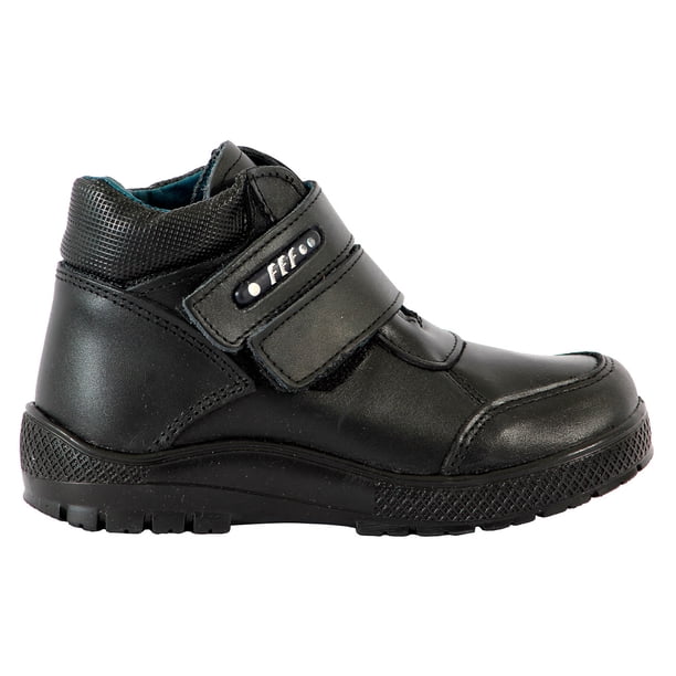 Zapatos de Niño Kuali Shoes Escolar Oxford Casual Vestir suela antiderrapente ajuste con velcro NEGRO 17 15 al 25 cm